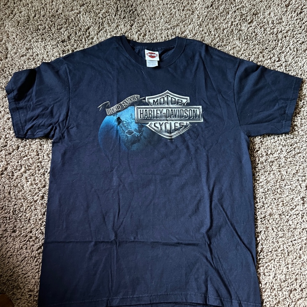 Harley-Davidson Blue Short Sleeve Tee Iconic Logo